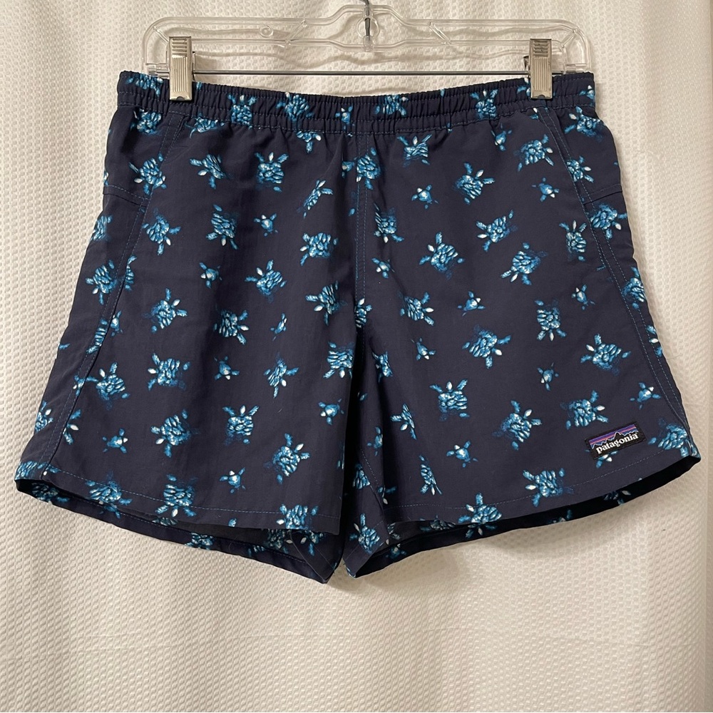 NWT Patagonia Baggies Shorts 5” Women’s Small Turtle Print, Pockets, Relaxed Fit